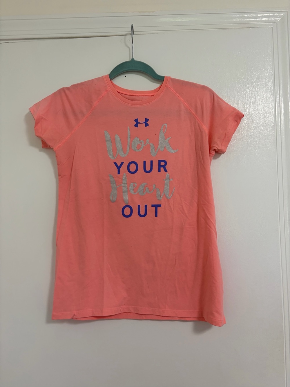 Under Armour Coral Pink Girls' 'Work Your Heart Out' Graphic Tee
